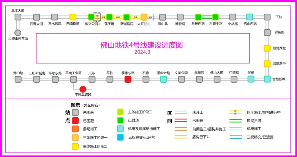 佛山地铁4号线建设进度图 佛山地铁4号线建设进度图